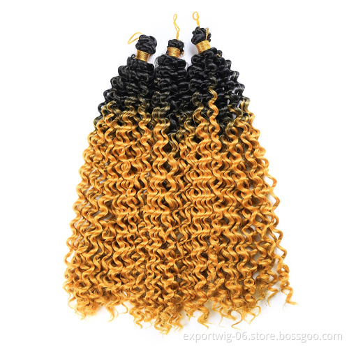 Wholesale  Water Wave Hair Deep Water Wave Bundles Crochet Hair Water Weave Ombre Crochet Curly Hair